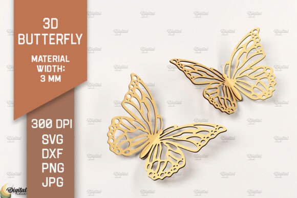 3D Butterfly Laser Cut. Butterfly SVG for Laser Cutting and Other Home Decor