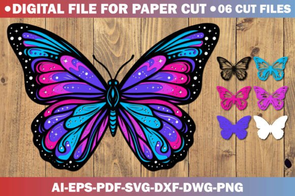 3D Butterfly Paper Cut SVG File for Spring Crafts