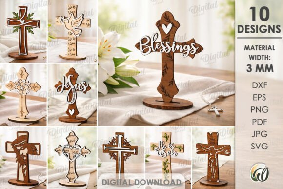 3D Christian Standing Crosses Bundle: Laser Cutting Stands Review