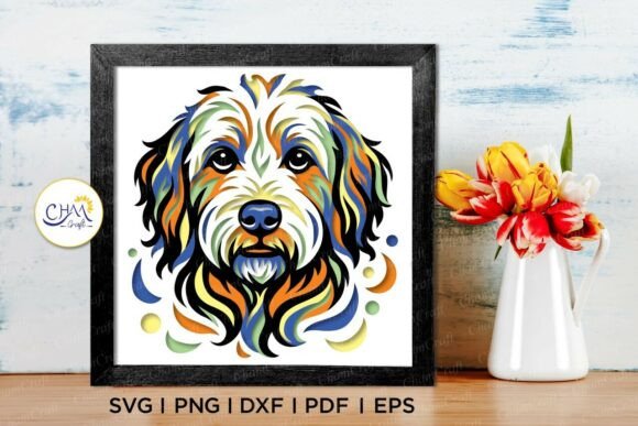 3D Doodle Dog Shadow Box SVG for Modern Blog Visuals