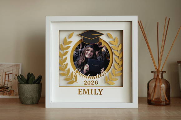 3D Graduation Shadow Box Photo Frame: 3D SVG for Branding