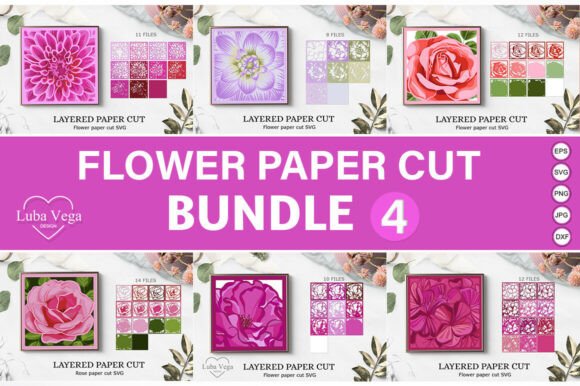 3D Layered Paper Cut Flowers Bundle: A Designer’s Review for Shadow Boxes and 3D SVG Marketing