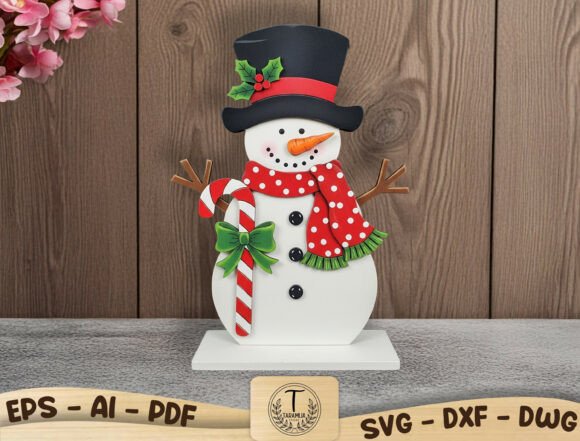 3D Layered Snowman Laser Cut File for Winter Amp