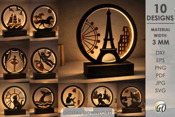 3D Led Night Lamps Bundle Laser Cut: A Designer’s Review for Branding