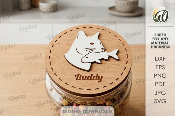 3D Pet Treats Jar Lid Laser Cut