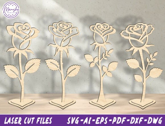 3D Rose Laser Cut File SVG Bundle for Home Decor