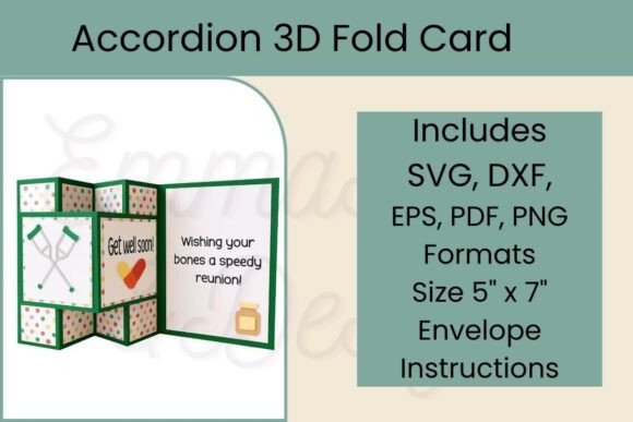 3D SVG Accordion Get Well Soon Card