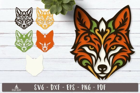 3d Tribal Fox Head SVG Layered Design