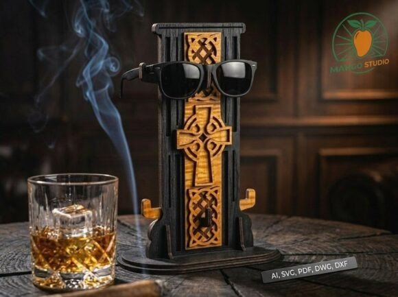 Celtic Cross 3D Double Glasses Stand: Laser Cutting Organizers Review