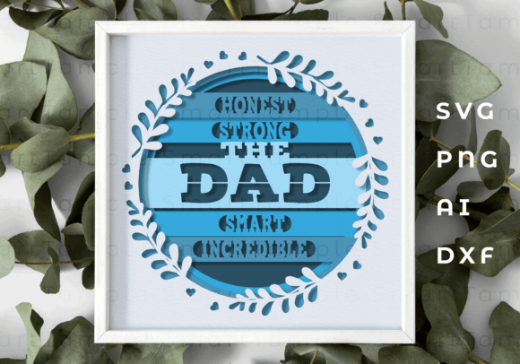 Fathers Day Shadowbox Svg, 3D Cricut Svg