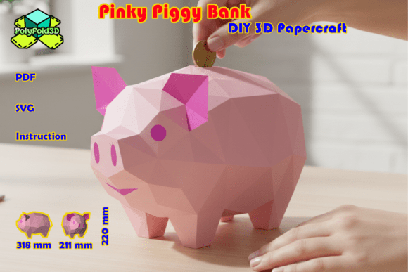 Pinky Piggy Bank DIY 3D Papercraft: A 3D SVG Review for Animals Niche Sellers