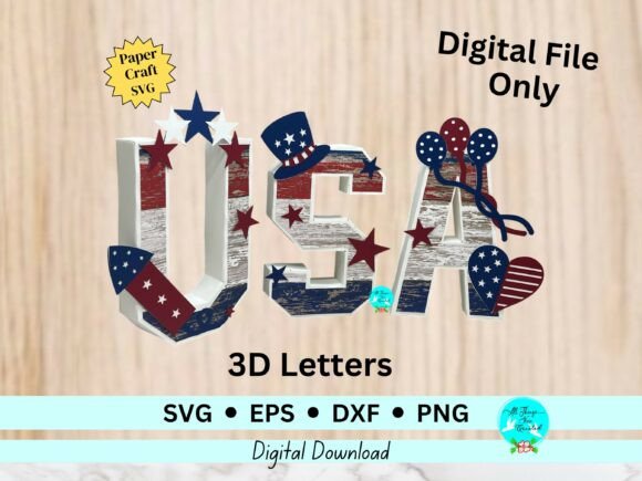USA 3D Letters Paper Craft SVG Review